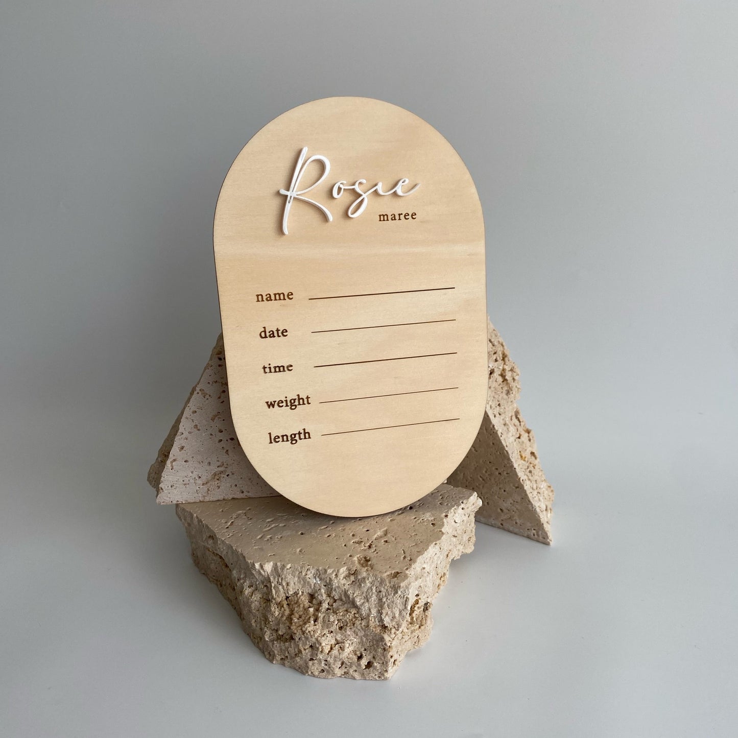 Birth Announcement, Acrylic Name