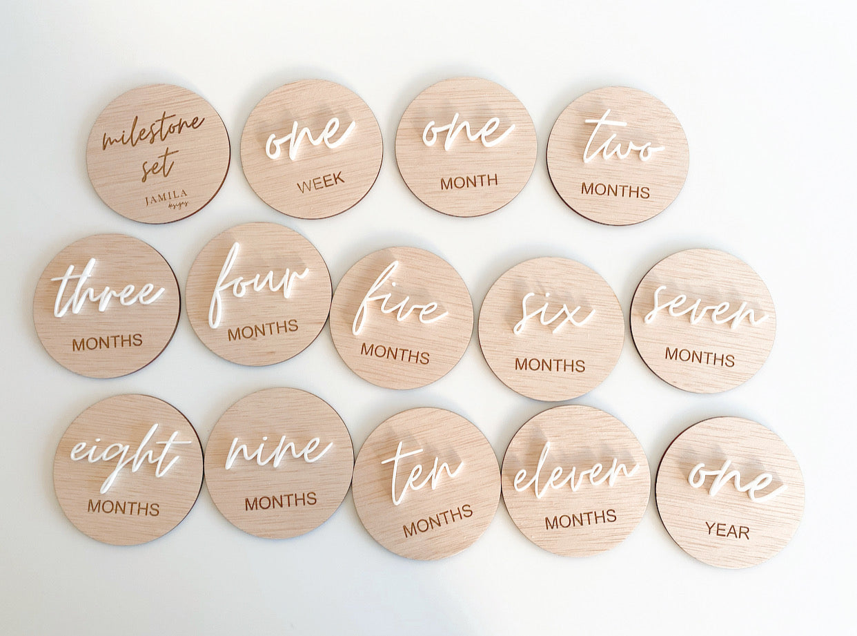 Acrylic + Wood Milestone Plaques
