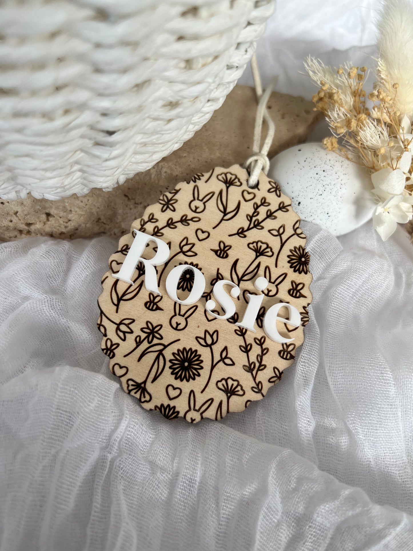 Pattern + Name Easter Tag