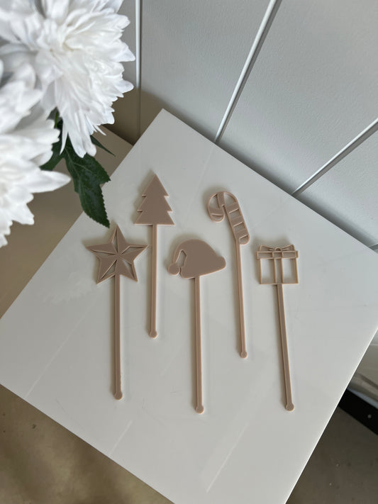 Christmas Acrylic Drink Stirrers