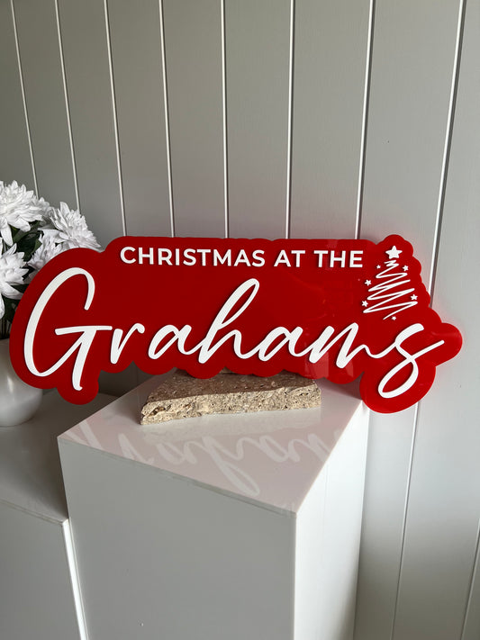 Christmas at the [Family Name] Sign