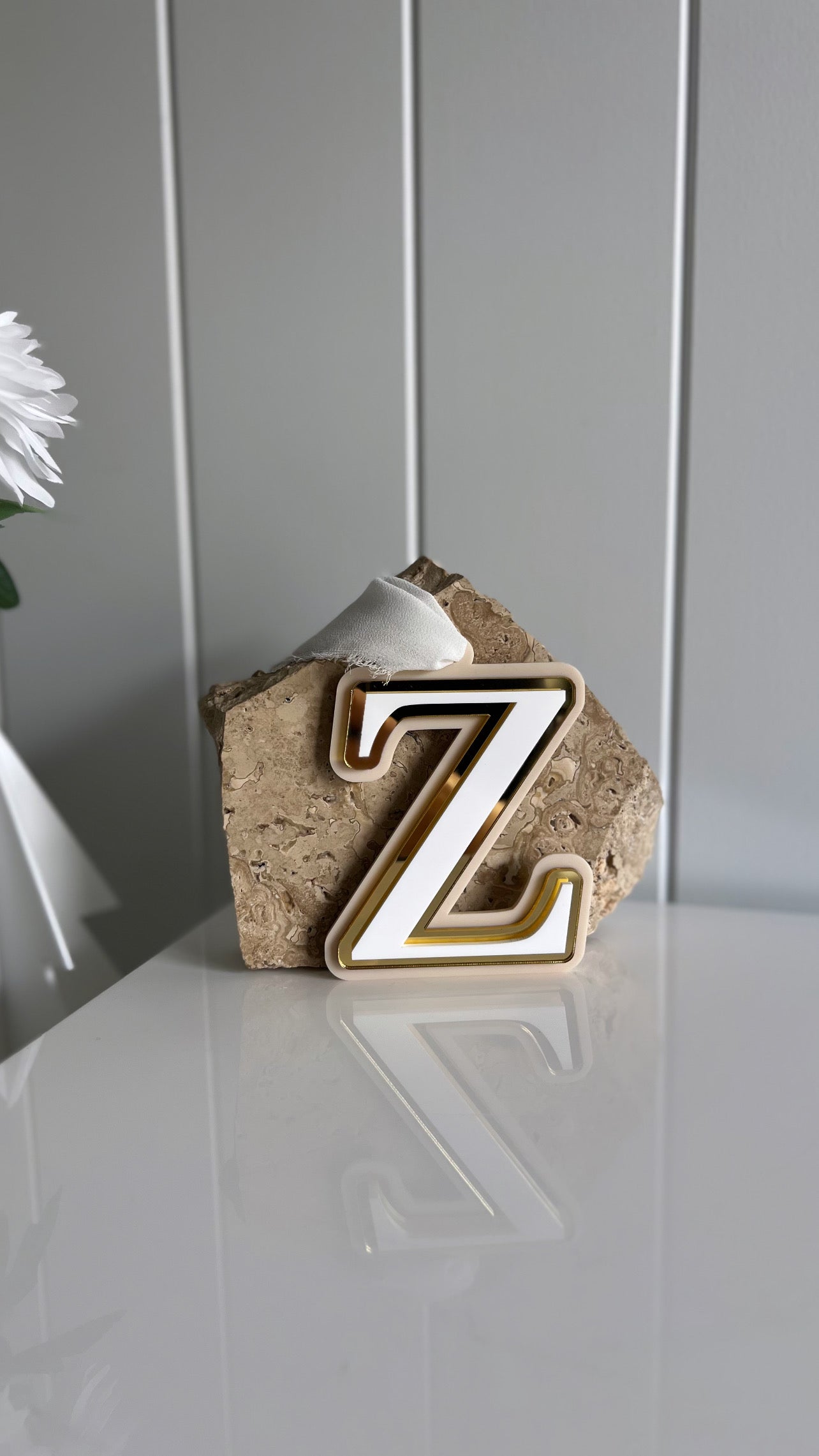 Triple Layered Acrylic Initial Bauble