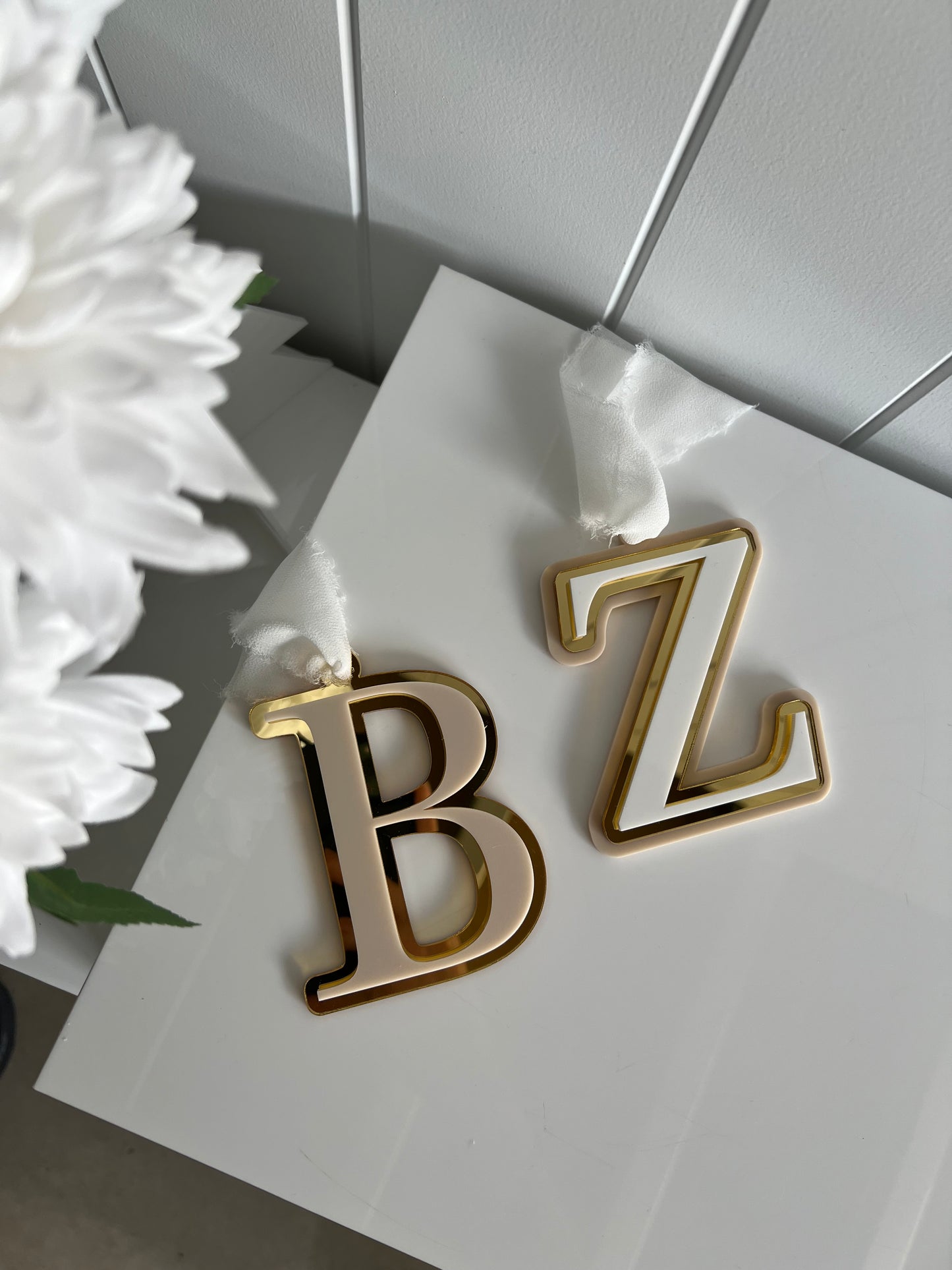 Triple Layered Acrylic Initial Bauble