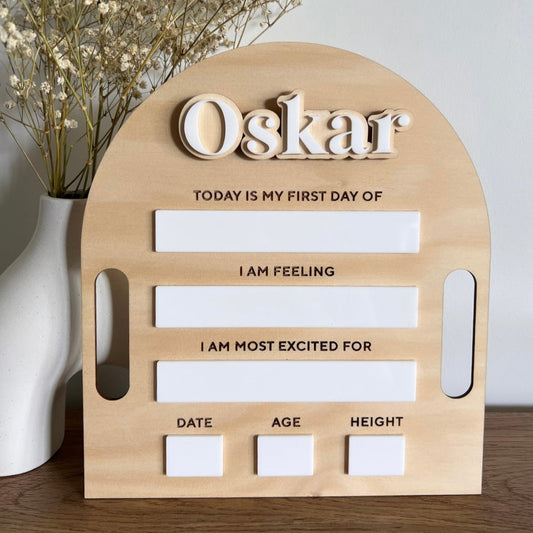 First Day / Last Day interchangeable board - arch