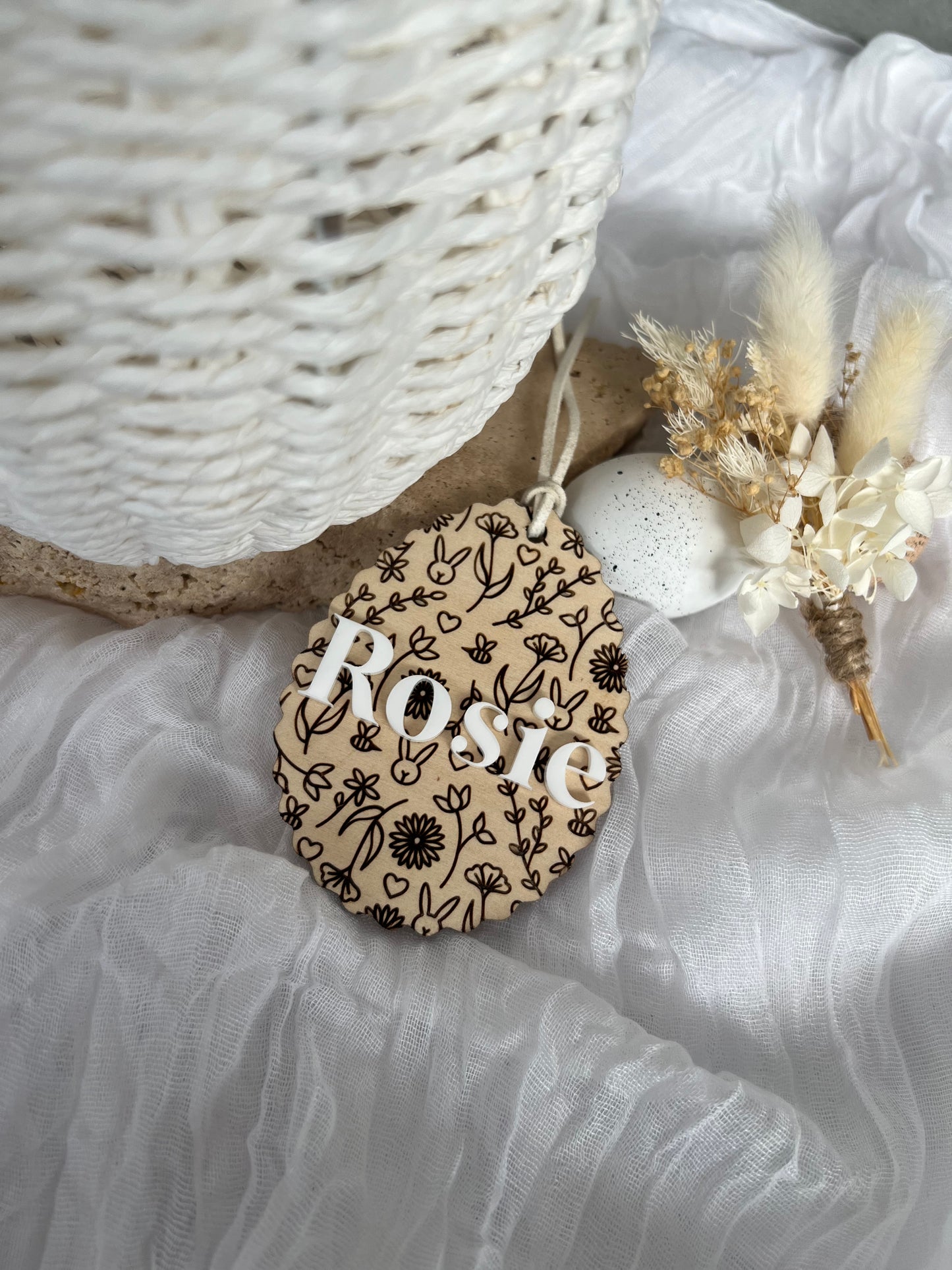 Pattern + Name Easter Tag