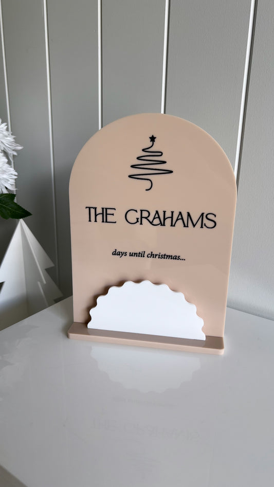 Personalised Countdown to Christmas Sign