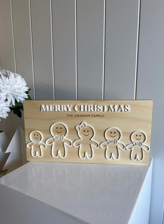 Custom Gingerbread Family Plaque