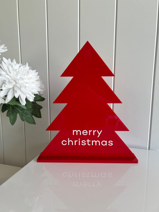 Freestanding Acrylic Christmas Tree Sign