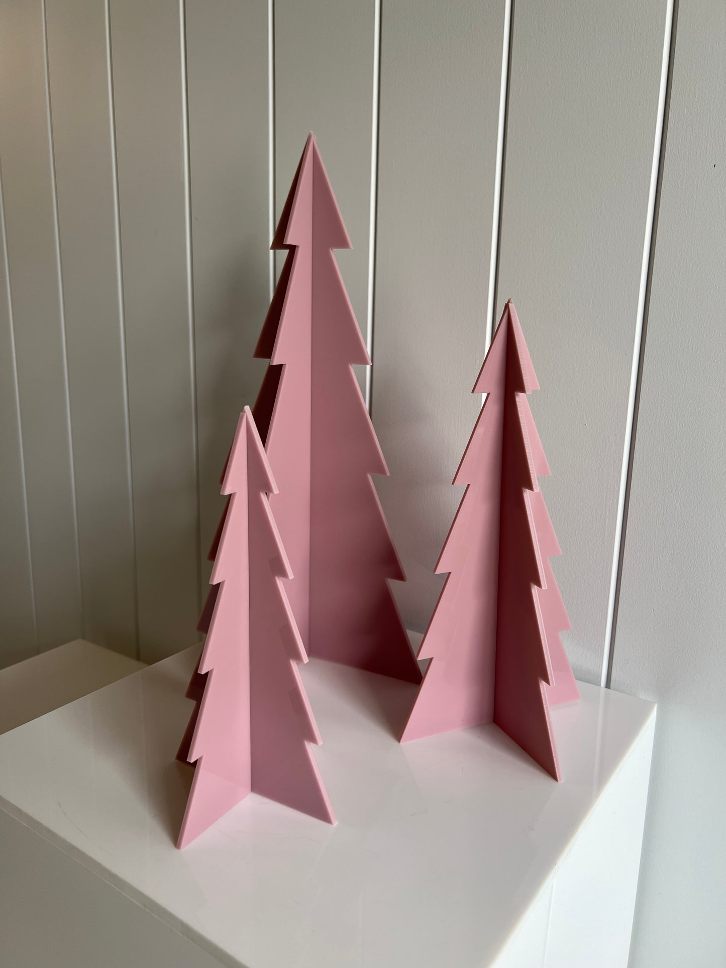 Freestanding Acrylic Christmas Trees — Set of 3
