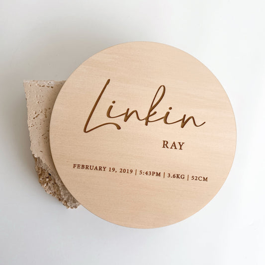 Birth Details Plaque