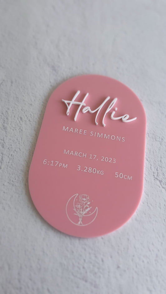 Acrylic Plaque + Birth Details