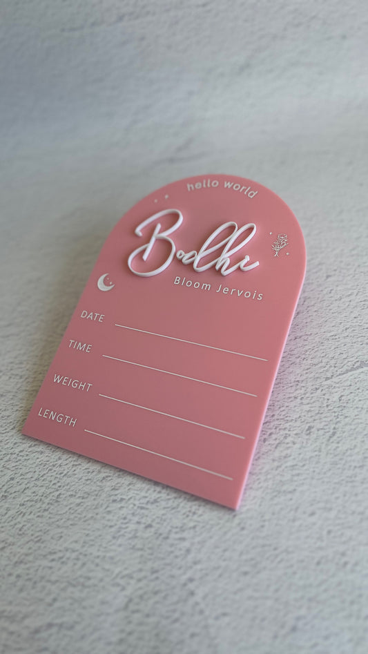 Acrylic Birth Announcement