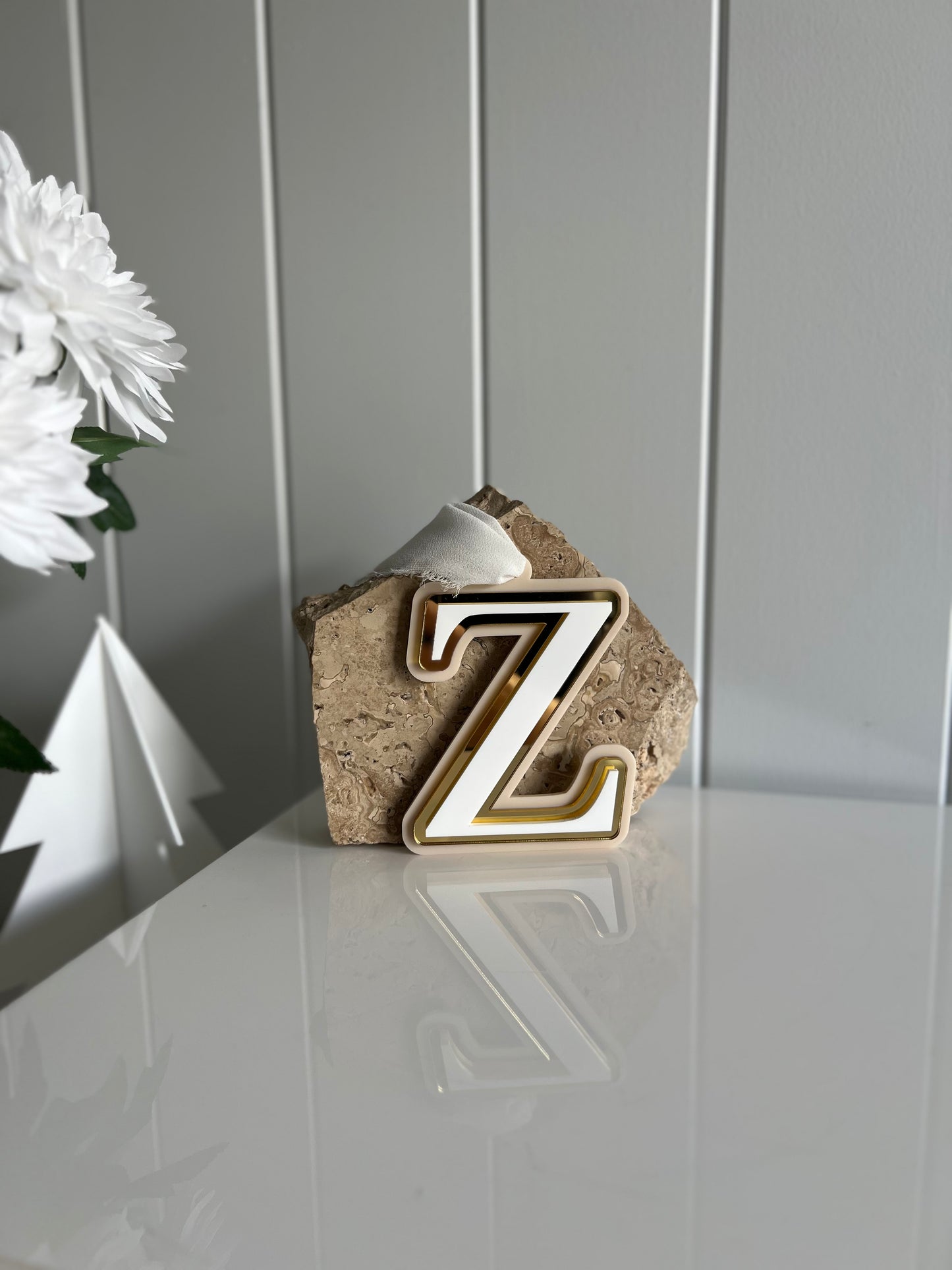 Triple Layered Acrylic Initial Bauble