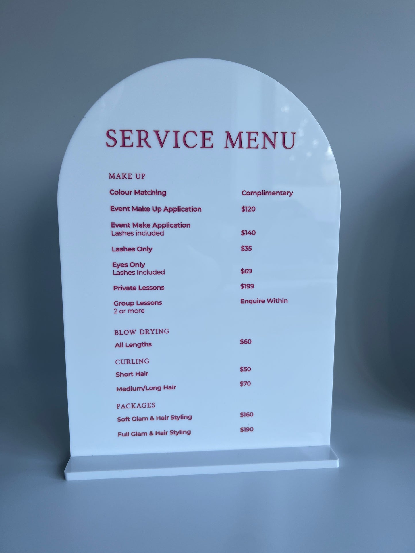 Service Menu