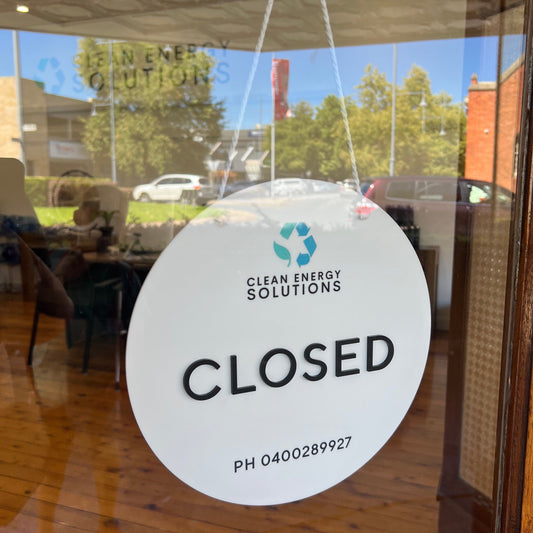 Open / Closed + Logo Hanging Sign