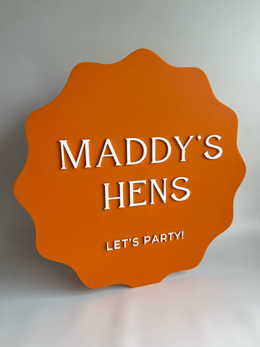 Round Wavey Table Top Sign