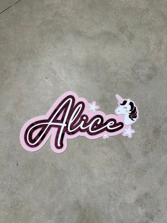 Unicorn Name Plauque