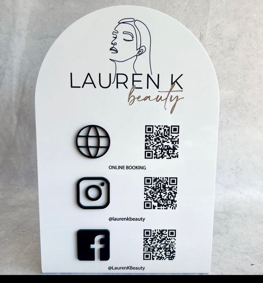 Free Standing Social Media QR code Sign