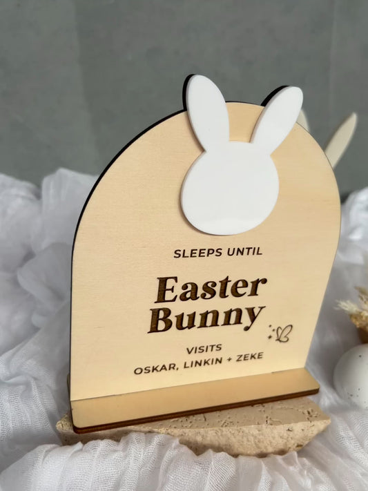 Sleeps Until Easter Bunny Arrives Plaque