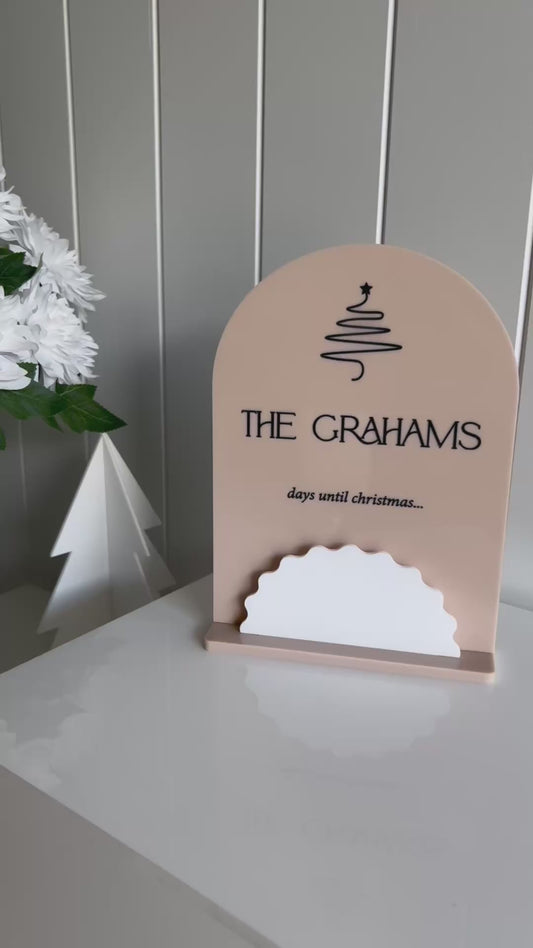 Personalised Countdown to Christmas Sign