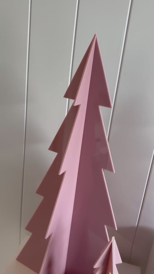 Freestanding Acrylic Christmas Trees — Set of 3