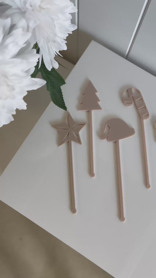 Christmas Acrylic Drink Stirrers