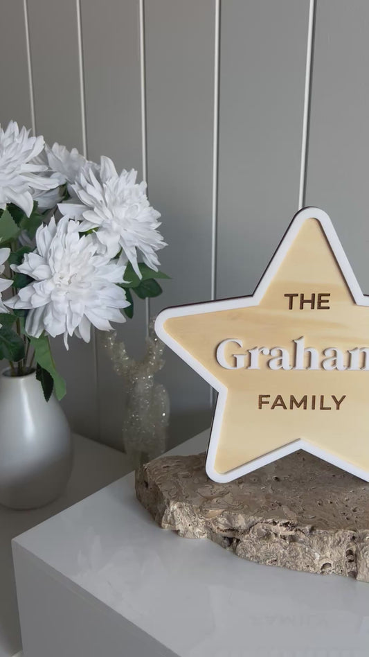 Freestanding Family Star Plaque