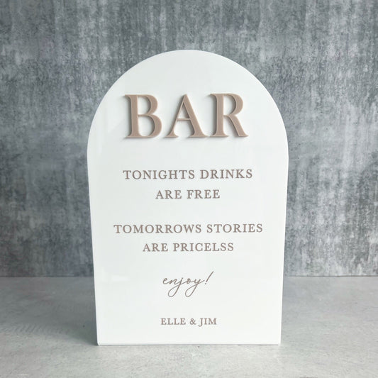 Free Standing Bar Menu