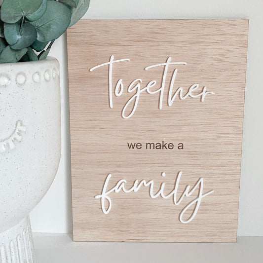 Family plaque wood + acrylic text