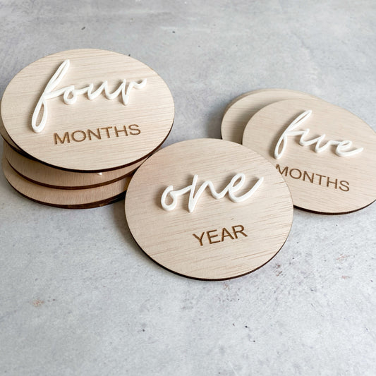Acrylic + Wood Milestone Plaques